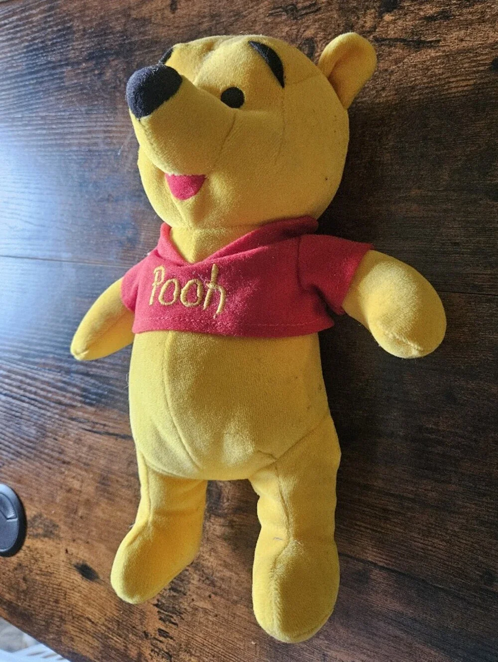 Vintage Mattel Pooh Plush in Yellow with Red Shirt
